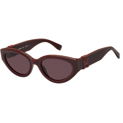 Tommy Hilfiger Women's Sunglasses - Burgundy Full Rim Cat Eye Frame | TH 1957/S 0LHF ,
