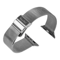 WareWel Apple Watch Compatible Mesh Bracelet with Integrated Adapter and Deployment Clasp ,