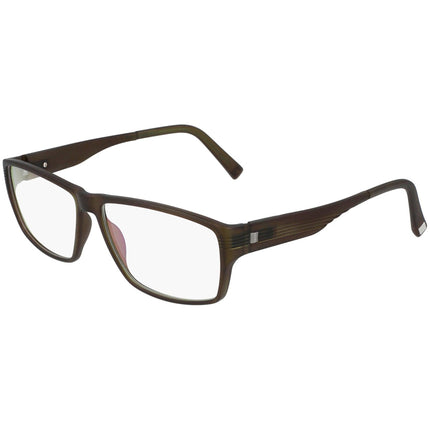 Zeiss Men's Eyeglasses - Demo Lens Olive Injected Rectangular Full Rim | ZS20005 660 ,