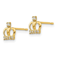 Madi K Kid's 14k CZ Crown Post Earrings ,