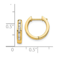 14k Diamond Hoop Earrings ,