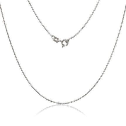 Sterling Silver Diamond Cut Snake Chain - Rhodium Plated ,