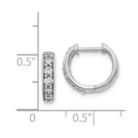 14k White Gold Diamond Hoop Earrings ,