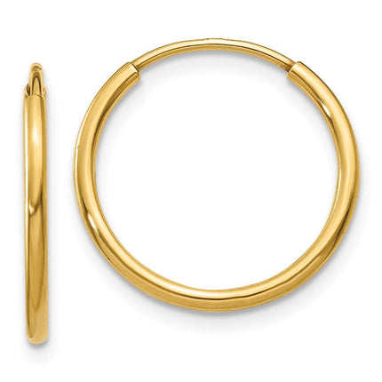 14k 1.25mm Endless Hoop Earring ,