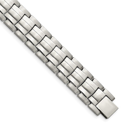 Stainless Steel Brushed and Polished 8.5in Link Bracelet ,