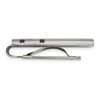 Stainless Steel Polished Black Carbon Fiber Inlay Money Clip ,