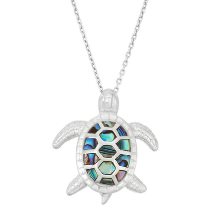 Sterling Silver Abalone Turtle Pendant ,