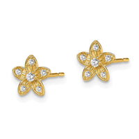 Madi K Kid's 14k CZ Flower Post Earrings ,
