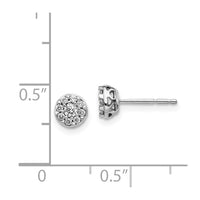 14k White Gold Diamond Cluster Earrings ,