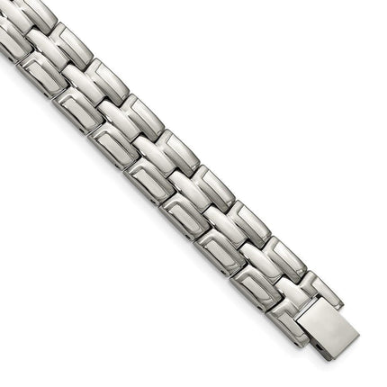 Stainless Steel Brushed and Polished 8.5in Link Bracelet ,