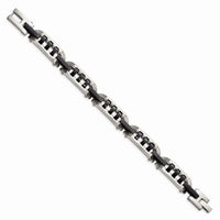 Stainless Steel Brushed and Polished Black IP-plated Bracelet ,