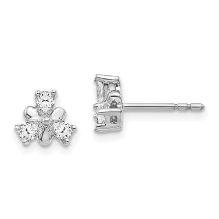 14k White Gold Diamond Earrings ,