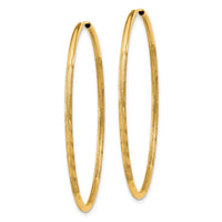 14k 1.5mm Satin Diamond-cut Endless Hoop Earrings ,