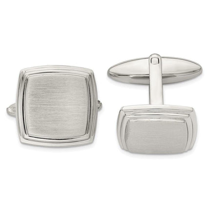 Stainless Steel Brushed and Polished Cufflinks ,