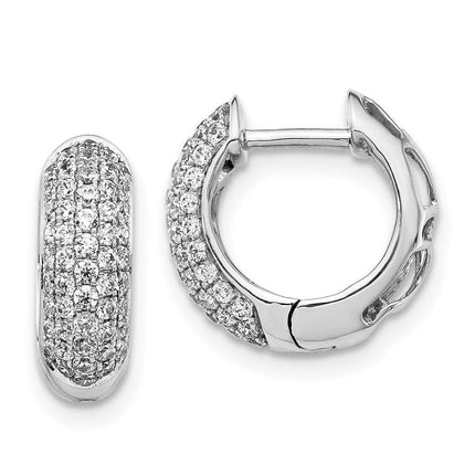 14k White Gold Diamond Earrings ,