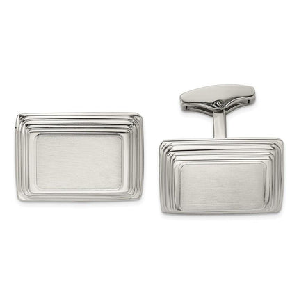 Stainless Steel Brushed and Polished Cufflinks ,