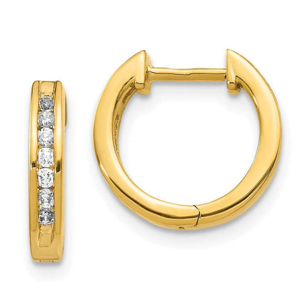 14k Diamond Hinged Hoop Earrings ,
