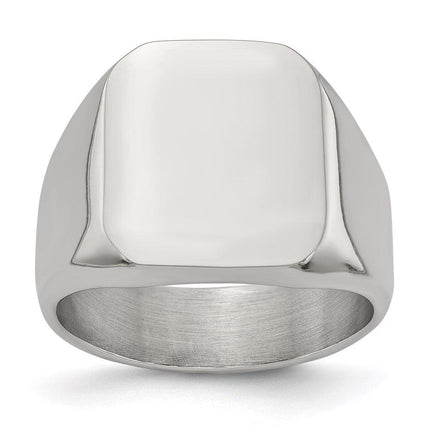 Stainless Steel Polished Signet Ring ,