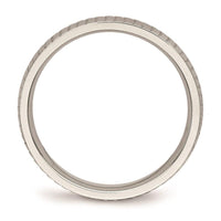 Stainless Steel Polished Textured Ring ,