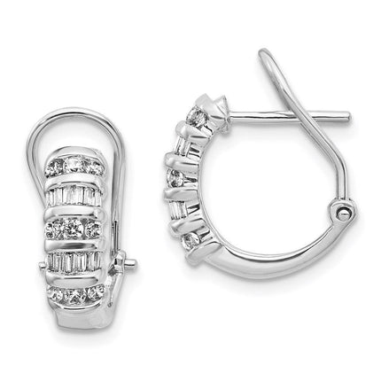 14k White Gold Diamond Earrings ,