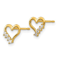 Madi K Kid's 14k  CZ  Heart Post Earrings ,