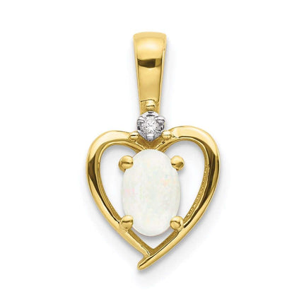 10K Diamond and Opal Pendant ,