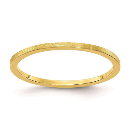 10K Gold 1.2mm Flat Satin Stackable Band ,