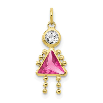 10k October Girl Birthstone Charm ,