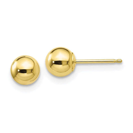 10k Polished 5mm Ball Post Earrings ,