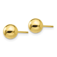 10k Polished 6mm Ball Post Earrings ,