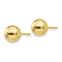 10k Polished 7mm Ball Post Earrings ,
