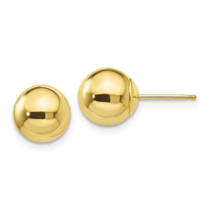 10k Polished 8mm Ball Post Earrings ,