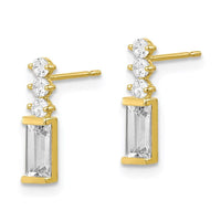 10K Polished CZ Earrings ,