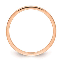 10K Rose Gold 1.2mm Flat Satin Stackable Band ,