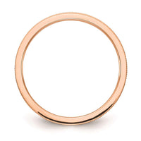 10K Rose Gold 1.2mm Line Pattern Stackable Band ,