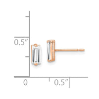 10K Rose Gold Polished CZ Stud Earrings ,