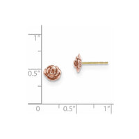 10k Tri-Color Black Hills Gold Rose Post Earrings ,