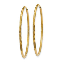 14k 1.25mm Diamond-cut Endless Hoop Earring ,