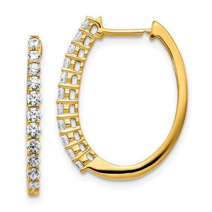 14k Diamond Hinged Hoop Earrings ,