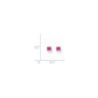 14k White Gold Pink Sapphire Earrings ,