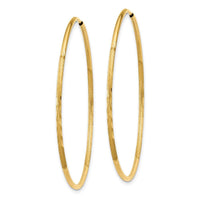 14k 1.25mm Diamond-cut Endless Hoop Earring ,