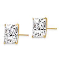 14k 12mm Square CZ Post Earrings ,