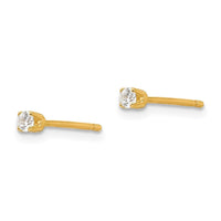 14k 2.25mm CZ stud earrings ,