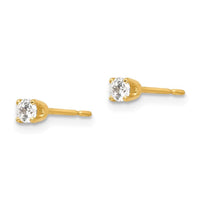 14k 2.75mm CZ stud earrings ,