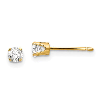 14k 3.25mm Cubic Zirconia stud earring ,