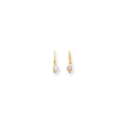 14k 3.25mm Round Leverback Earring Mountings ,
