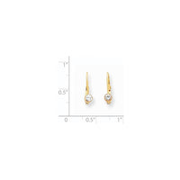 14k 3.25mm Round Leverback Earring Mountings ,