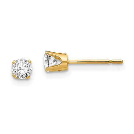 14k 3.5mm CZ stud earrings ,