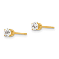 14k 3.5mm CZ stud earrings ,
