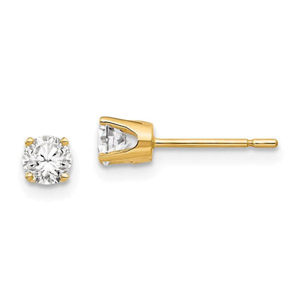 14k 3.75mm CZ stud earrings ,
